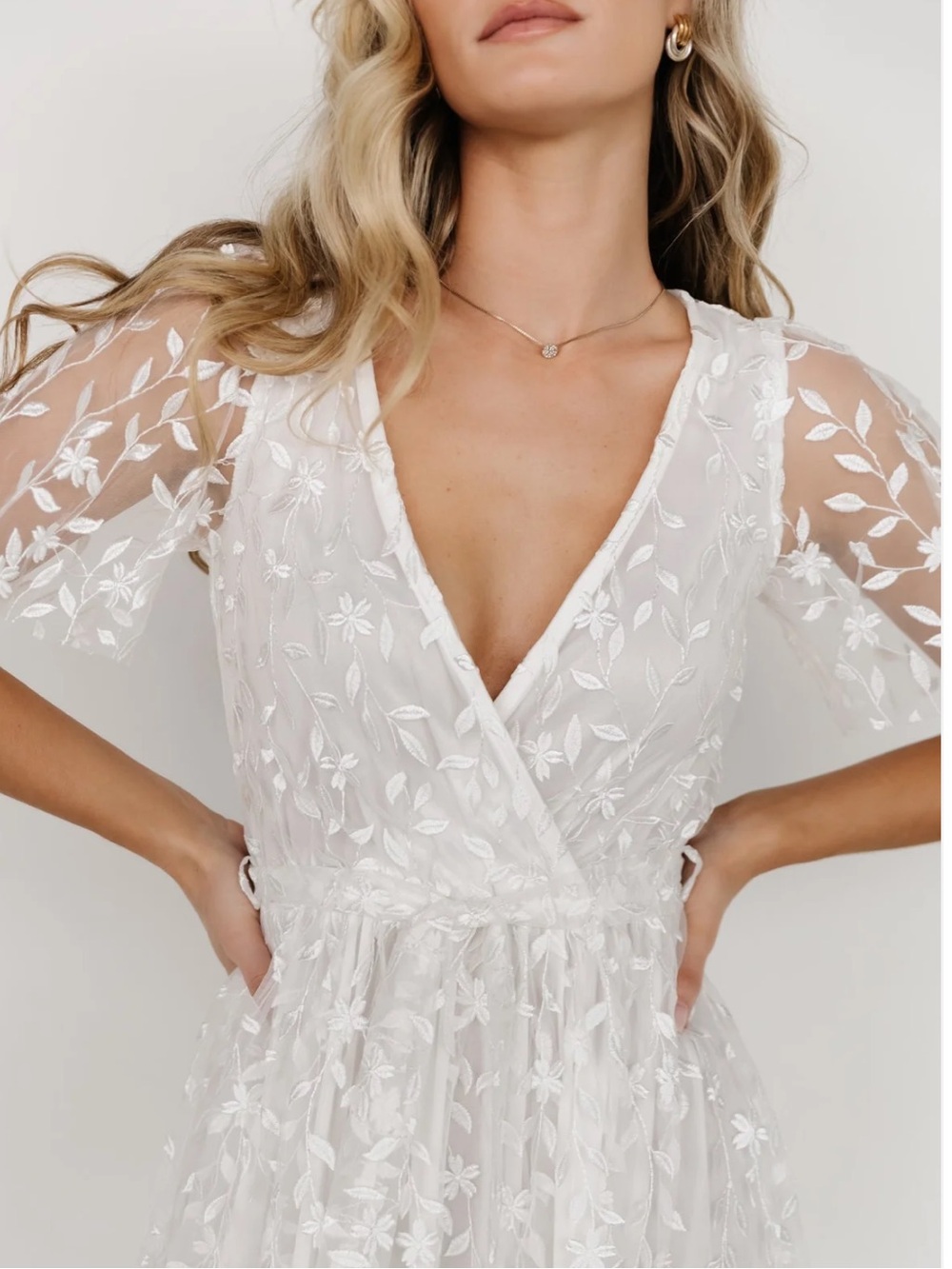 Baltic Born White Marseille Floral Embossed Maxi Dress Medium - Picture 2 of 10